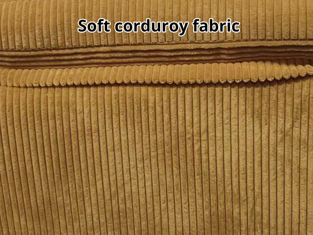 Kaveah Corduroy Sofa With Left Chaise - Yellow