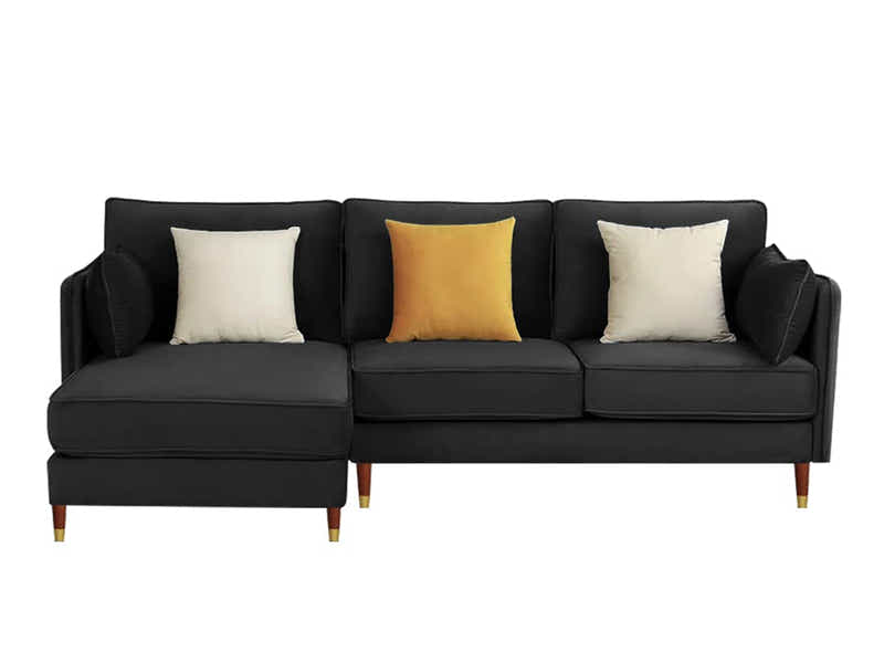 Celisha Sectional Sofa Set Velvet Black