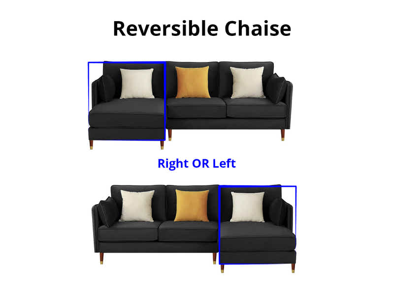 Celisha Sectional Sofa Set Velvet Black