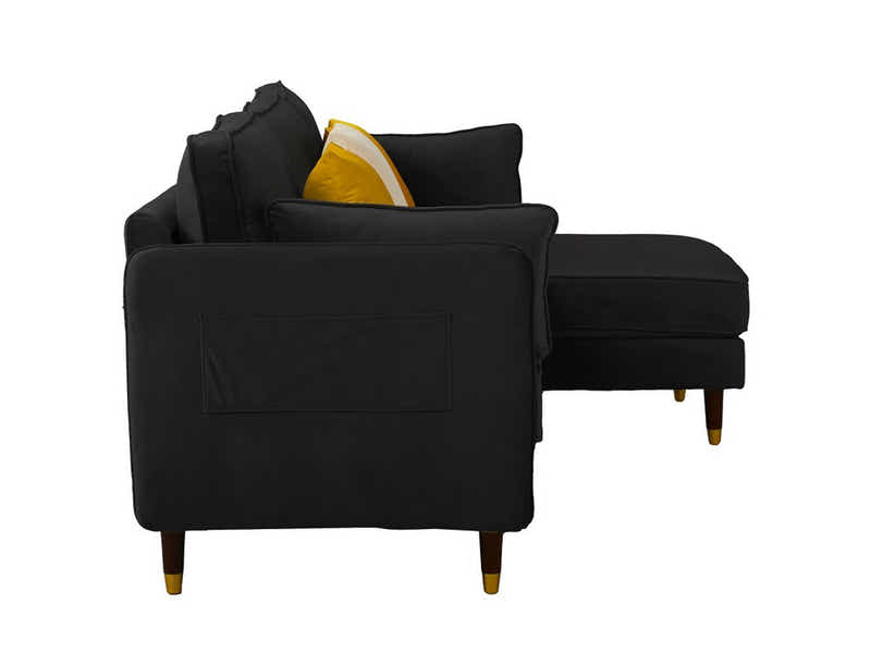 Celisha Sectional Sofa Set Velvet Black