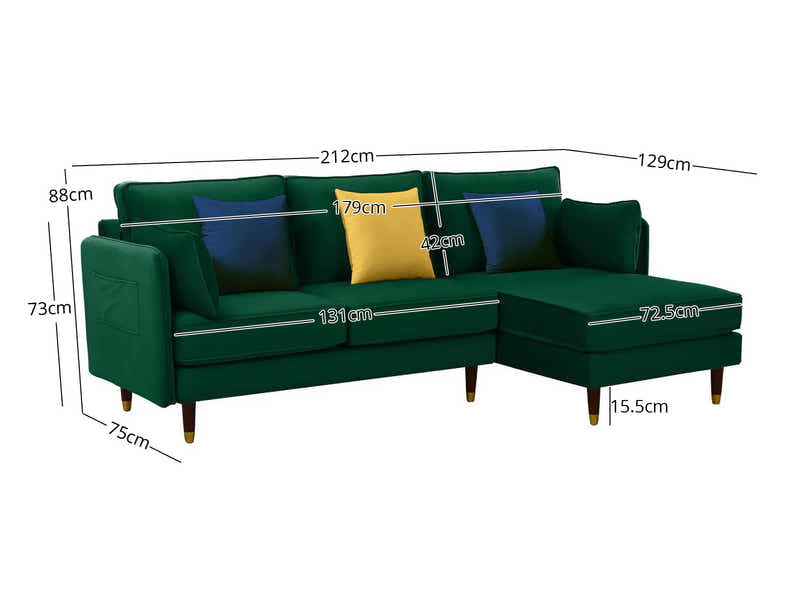 Celisha Velvet Sofa Set - Green