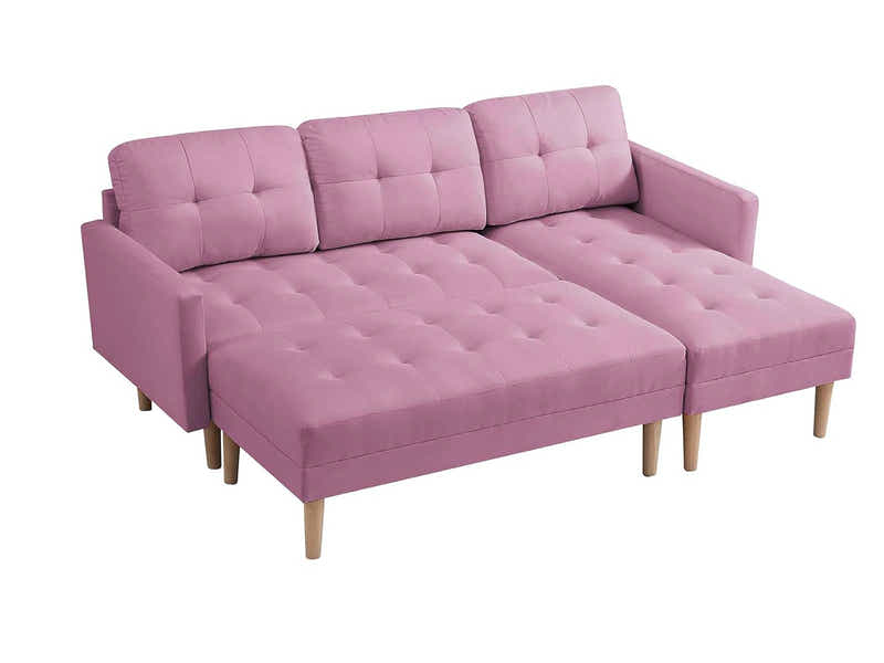 T Lina Sectional Sofa Linen Pink