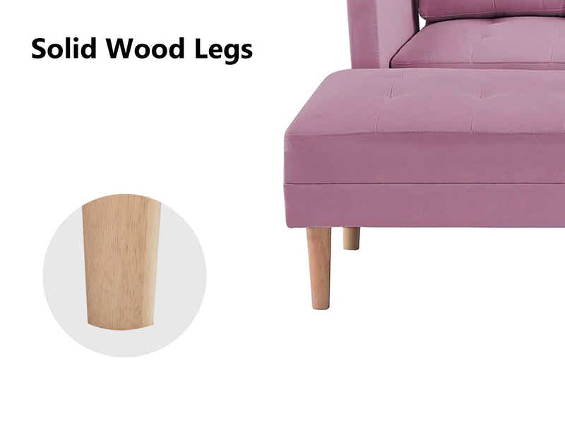 T Lina Sectional Sofa Linen Pink