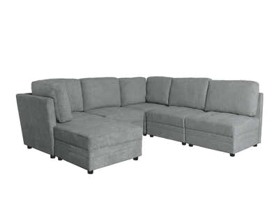 Rory Sectional Sofa Set Linen Dark Grey