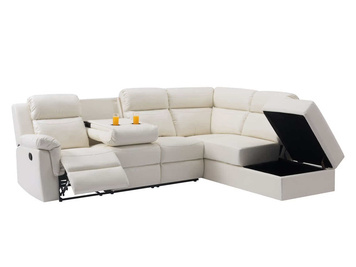 Ronae Corner Recliner Sofa PU Beige