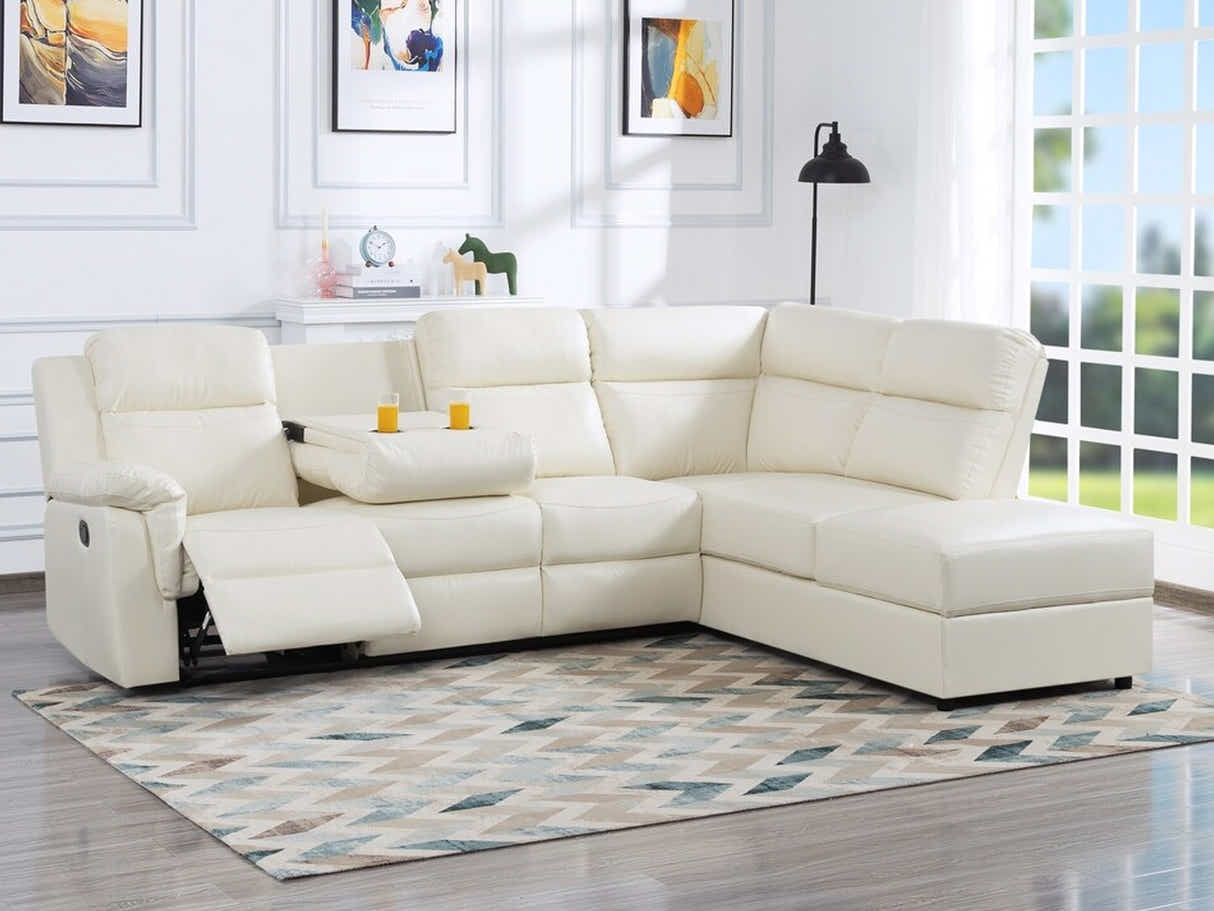 Ronae Corner Recliner Sofa PU Beige