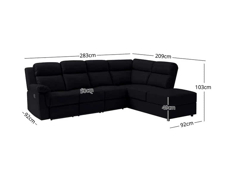 DS Ronae Corner Recliner Sofa PU Black