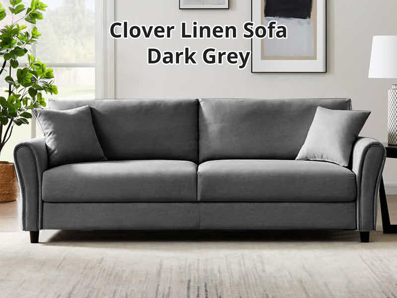 Clover Linen Sofa Dark Grey