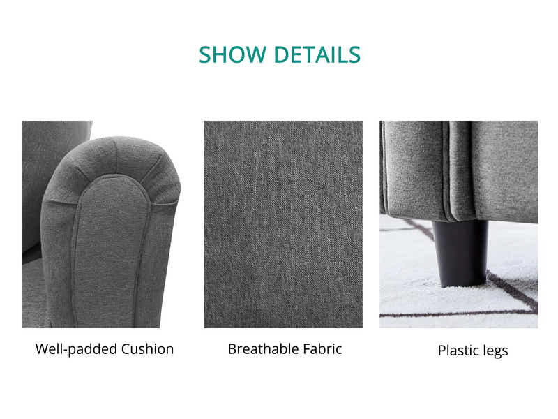 Clover Linen Sofa Dark Grey