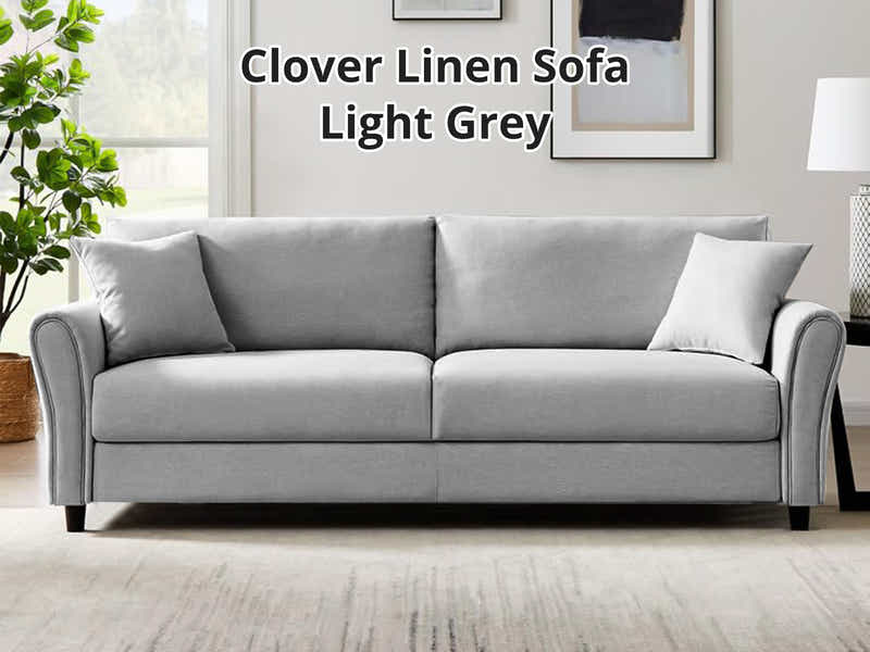 Clover Linen Sofa Light Grey