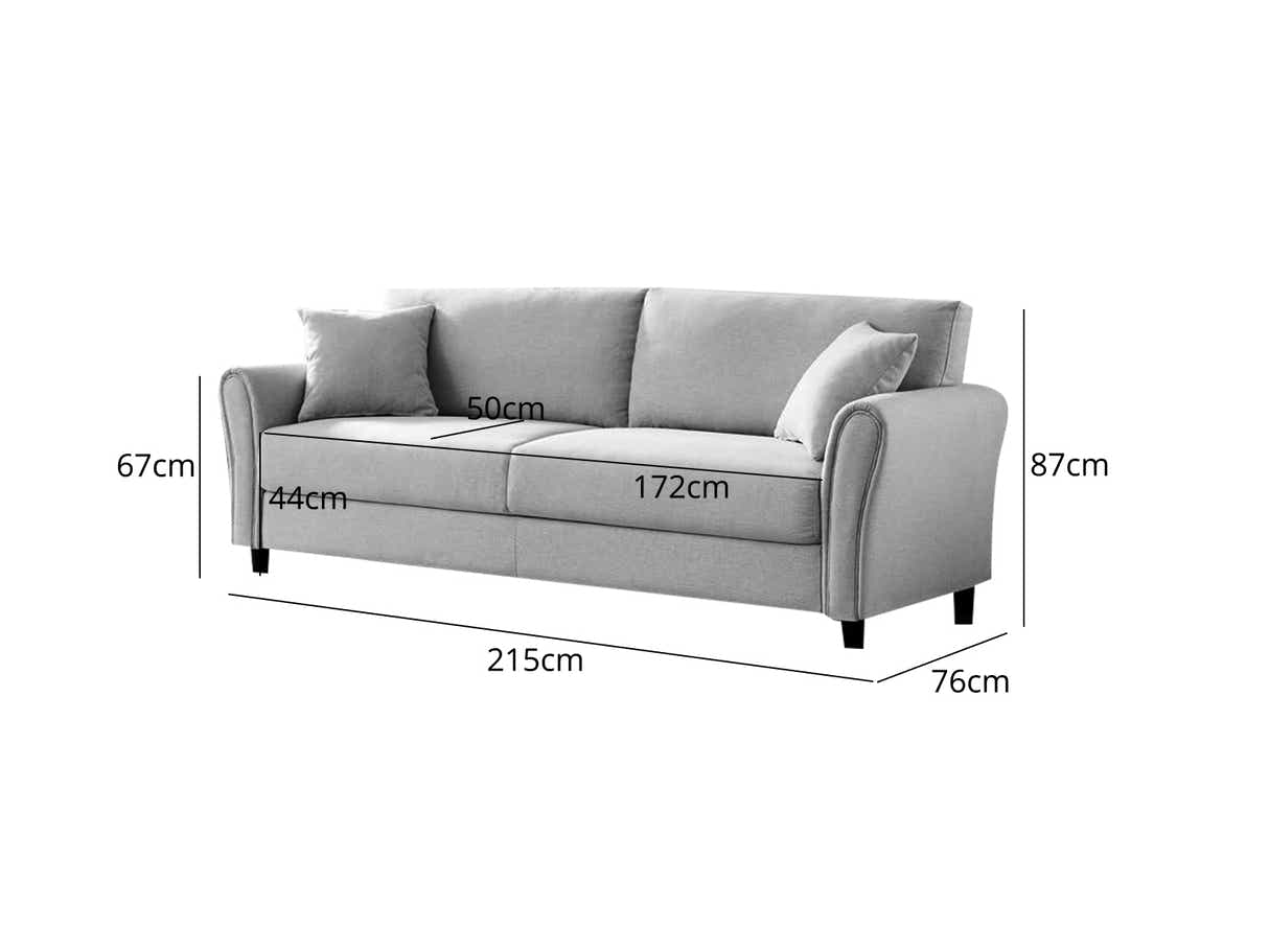 Clover Linen Sofa Light Grey