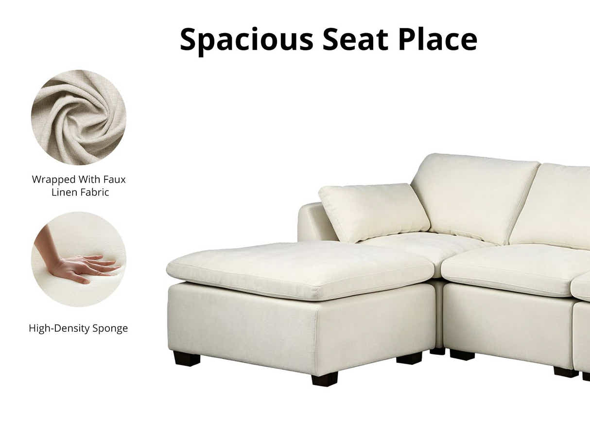 DS Jonpony 6PC Modular Sofa Set Beige