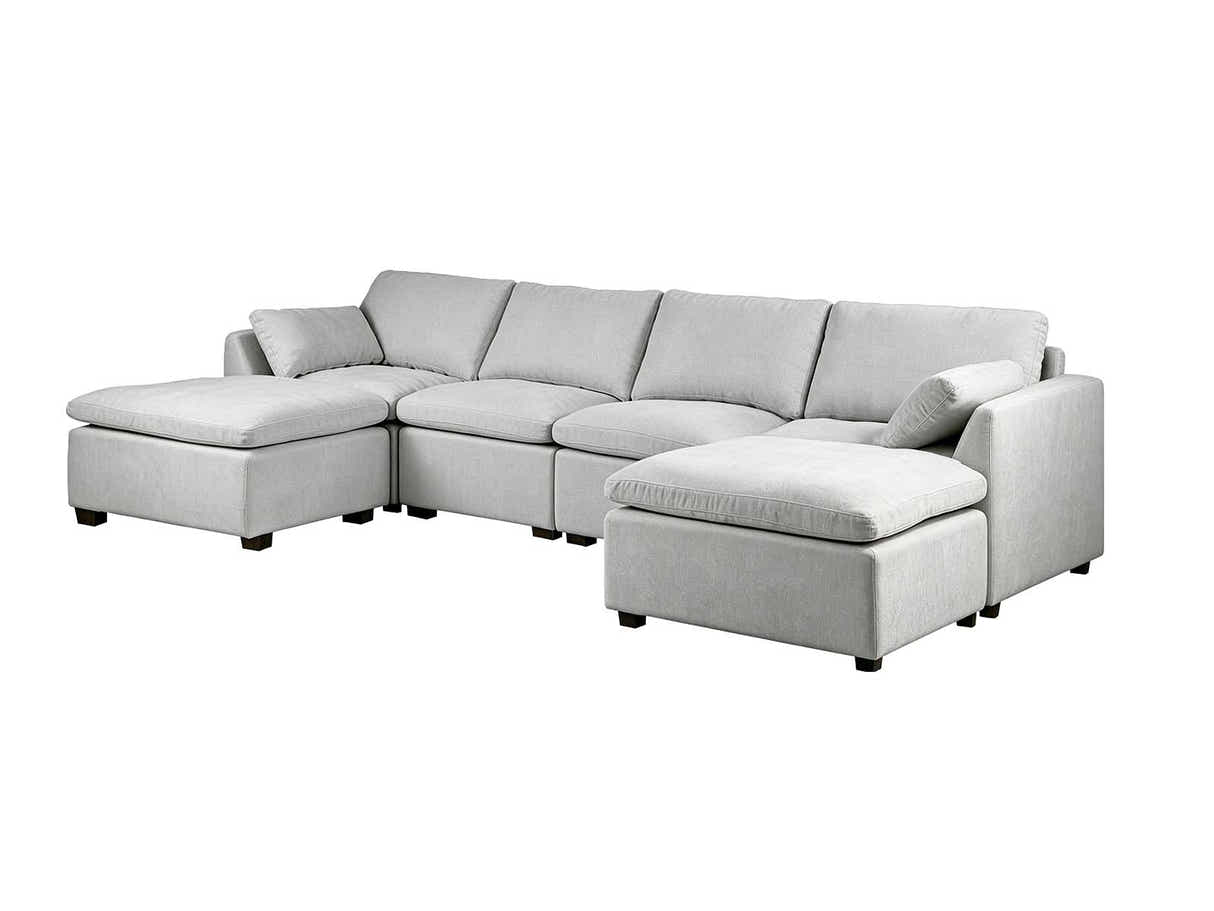DS Jonpony 6PC Modular Sofa Set Light Grey