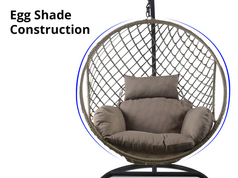 Jade Swing Chair Grey+Brown