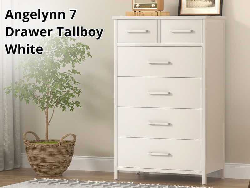 Angelynn 7-Drawer Tallboy - White