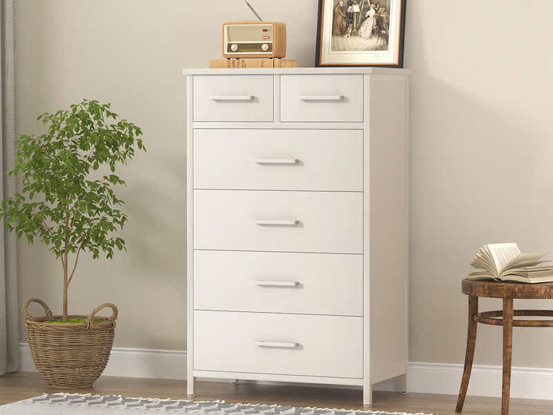 Angelynn 7-Drawer Tallboy - White