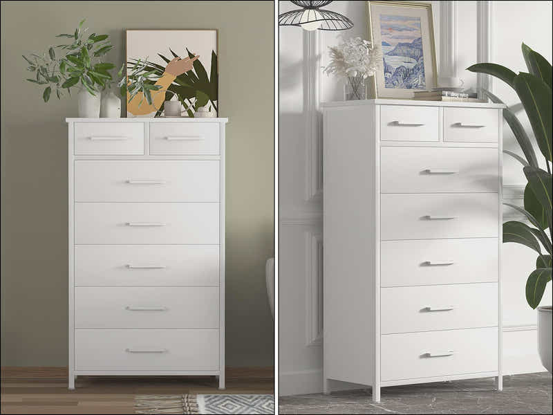 Angelynn 7-Drawer Tallboy - White