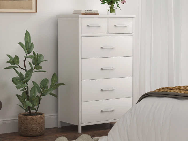 Angelynn 7-Drawer Tallboy - White