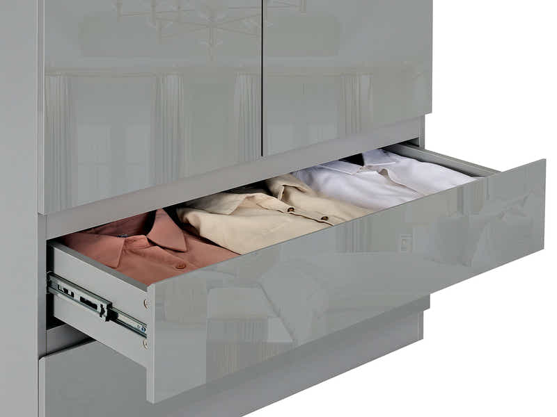 Serena 2-Door Wardrobe - Glossy Grey