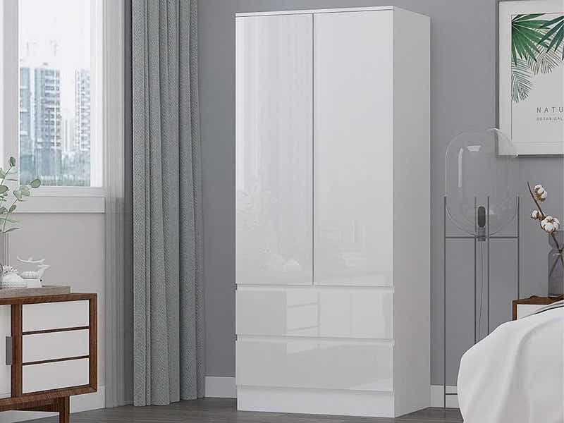 Serena 2-Door Wardrobe - Glossy White