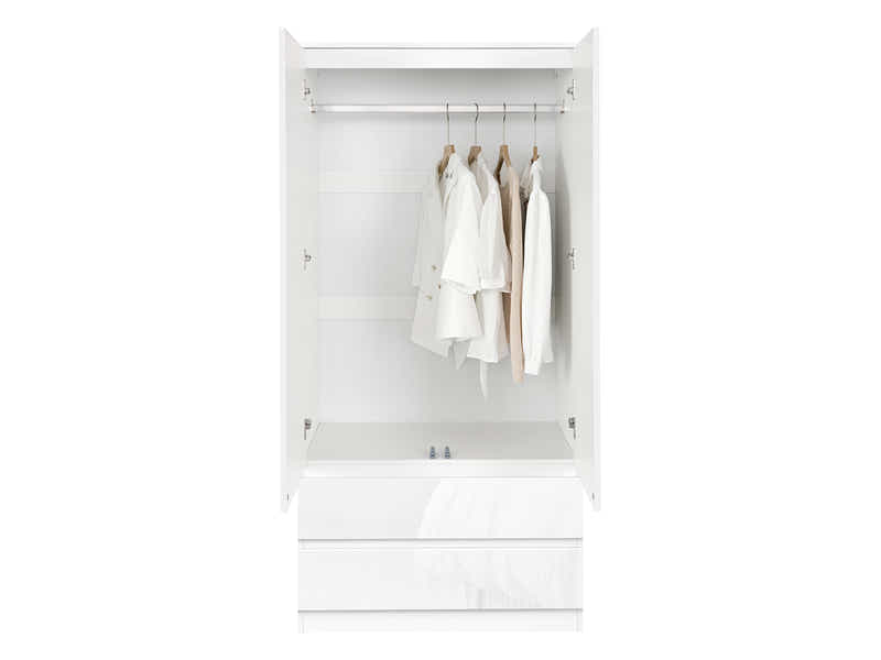 Serena 2-Door Wardrobe - Glossy White