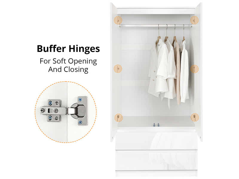 Serena 2-Door Wardrobe - Glossy White