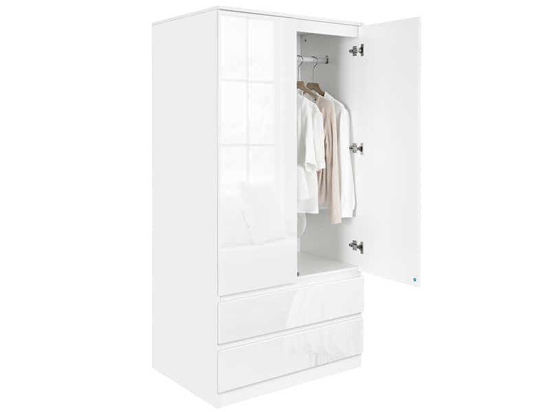 Serena 2-Door Wardrobe - Glossy White