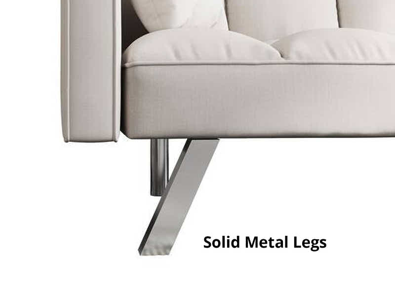 Legen Futon Sofa Bed Velvet Beige