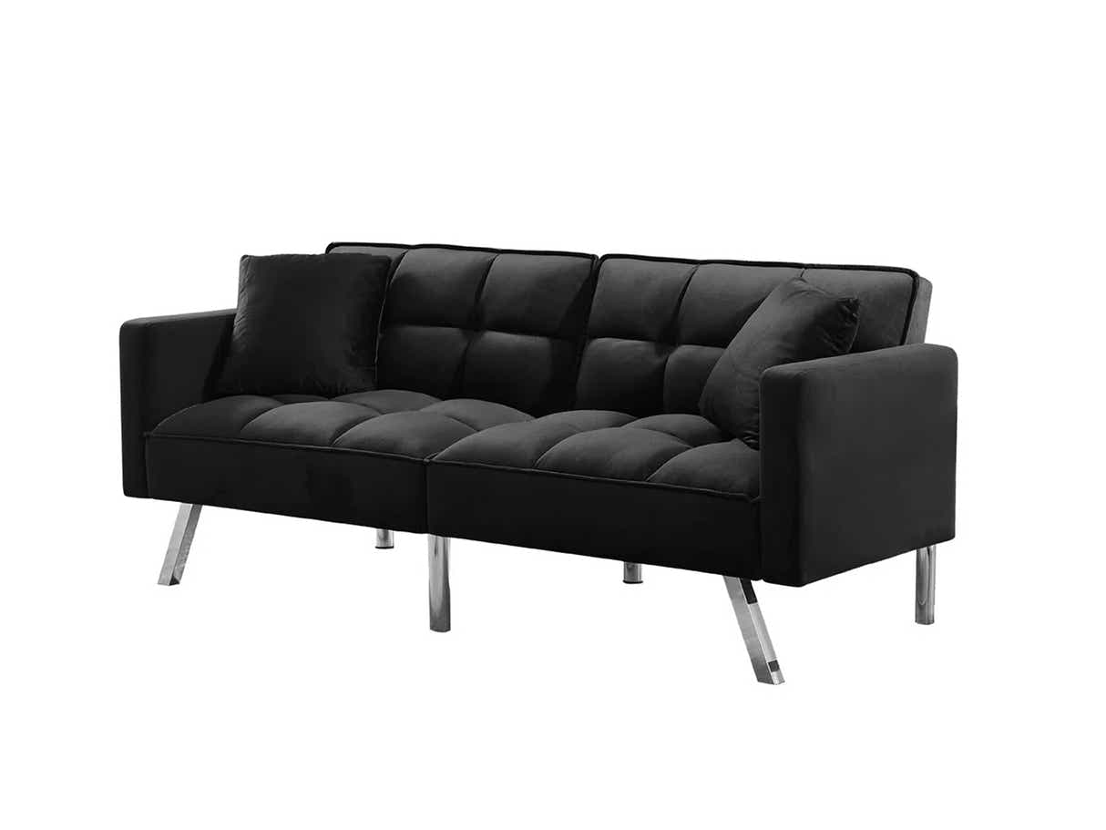 Legen Futon Sofa Bed Velvet - Black
