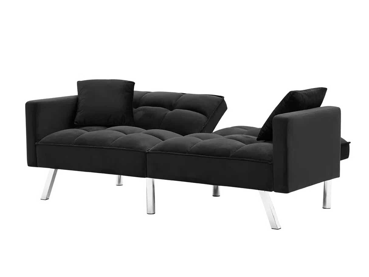 Legen Futon Sofa Bed Velvet - Black