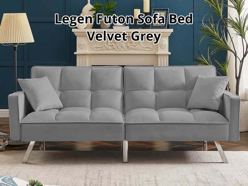 DS Legen Futon Sofa Bed Velvet Grey