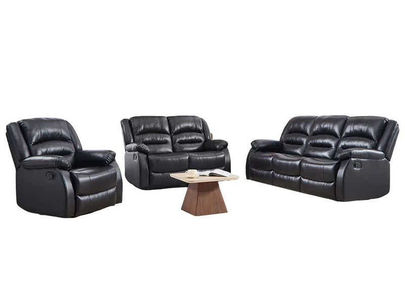 Porter Manual Recliner Sofa Set Black