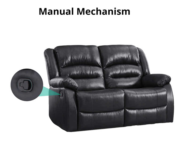 Porter Manual Recliner Sofa Set Black