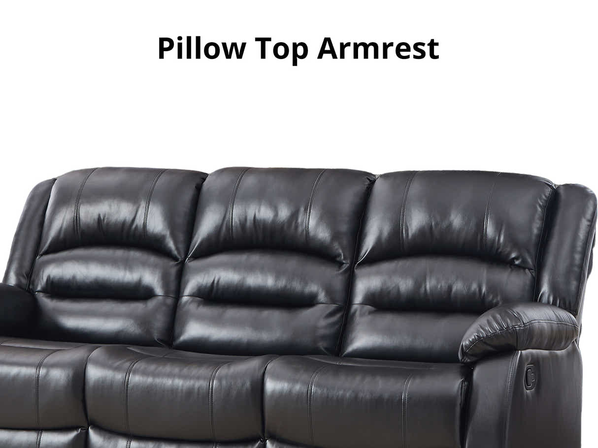 Porter Manual Recliner Sofa Set - Black