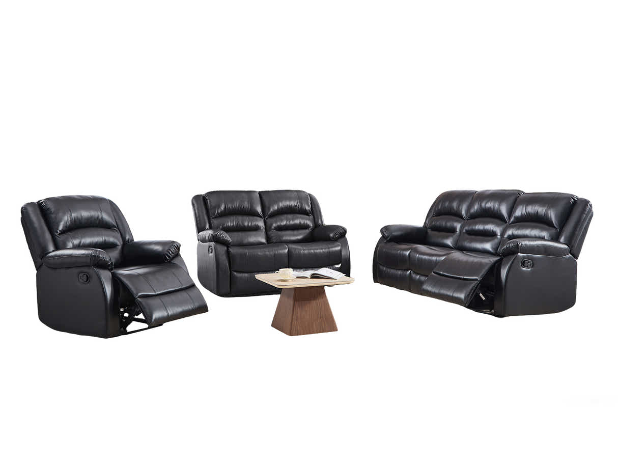 Porter Manual Recliner Sofa Set - Black