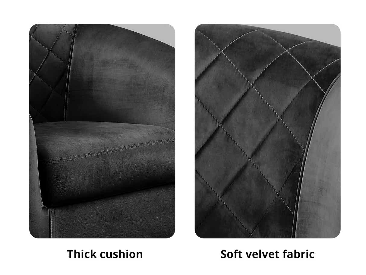 DS Cambia Tub Chair with Ottoman Velvet Black