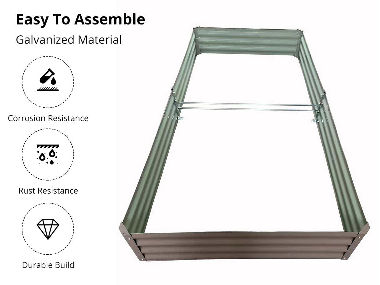 DS Galvanized Steel Garden Bed 240x120x30 cm