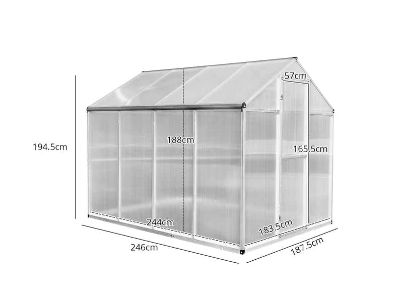 Polycarbonate Greenhouse 6ft x 8ft