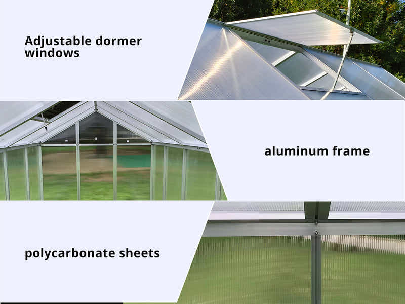 Polycarbonate Greenhouse 6ft x 8ft