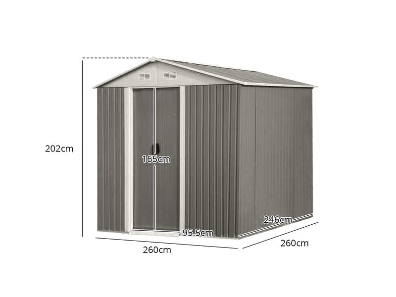Galvanized Steel Garden Shed 8ft x 8ft