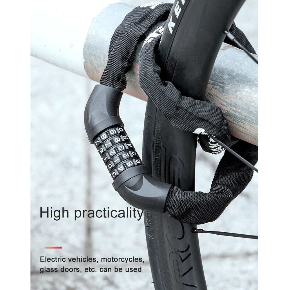 DS BS 5 Digit Combination Anti Theft Bicycle Chain Lock-Black