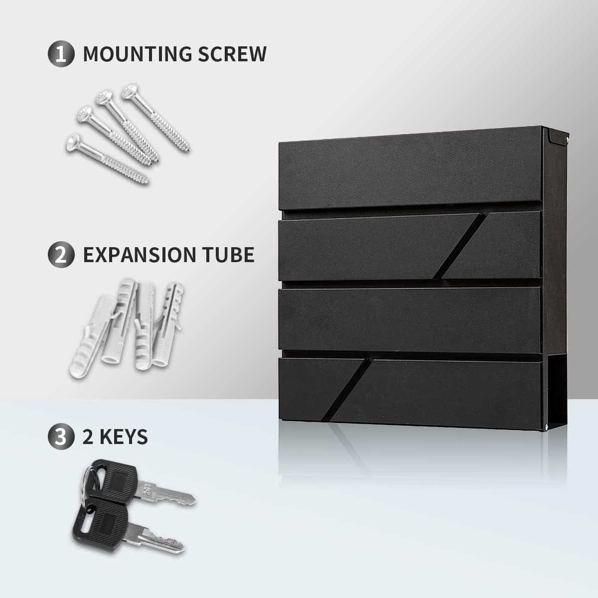 DS BS Large Capacity Locking Mailbox with Newspaper Holder