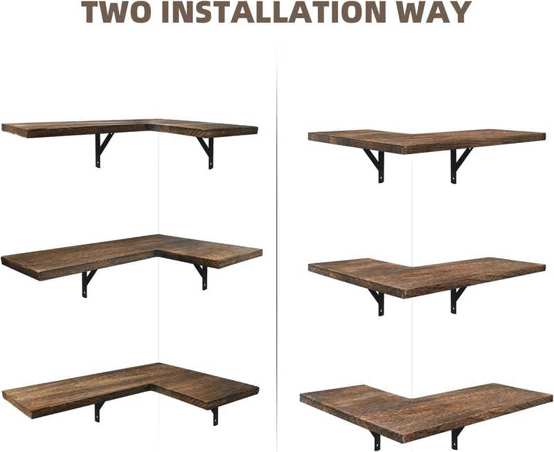 DS BS Corner Wall Floating Shelf Set of 3