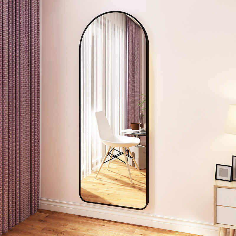 DS BS Aluminum Alloy Frame Arched Mirror 162×57cm