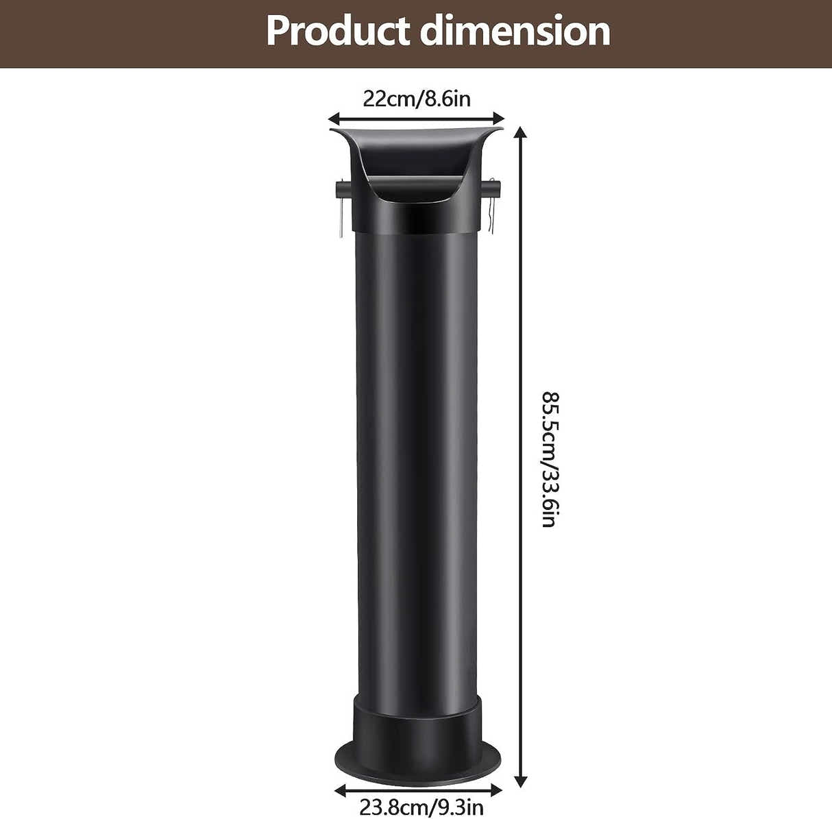 DS BS Floor Standing Knockbox Coffee Grind Collection Dump Bin
