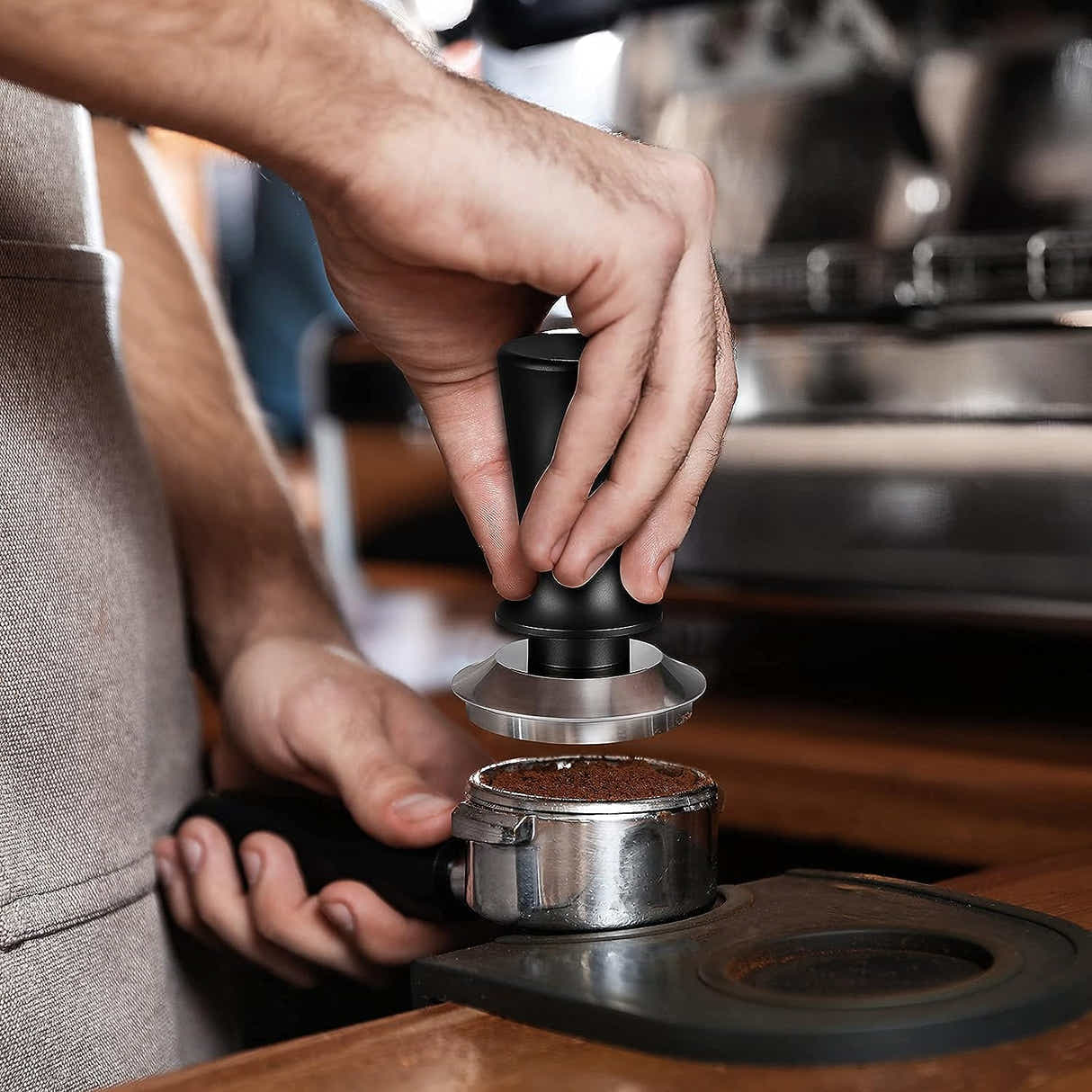 DS BS 53mm Calibrated Espresso Coffee Tamper with Spring Loaded