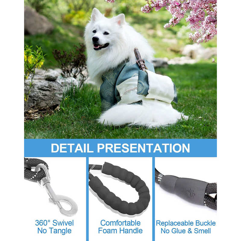 DS BS Reflective Rope Dog Leash 150cm-Gray