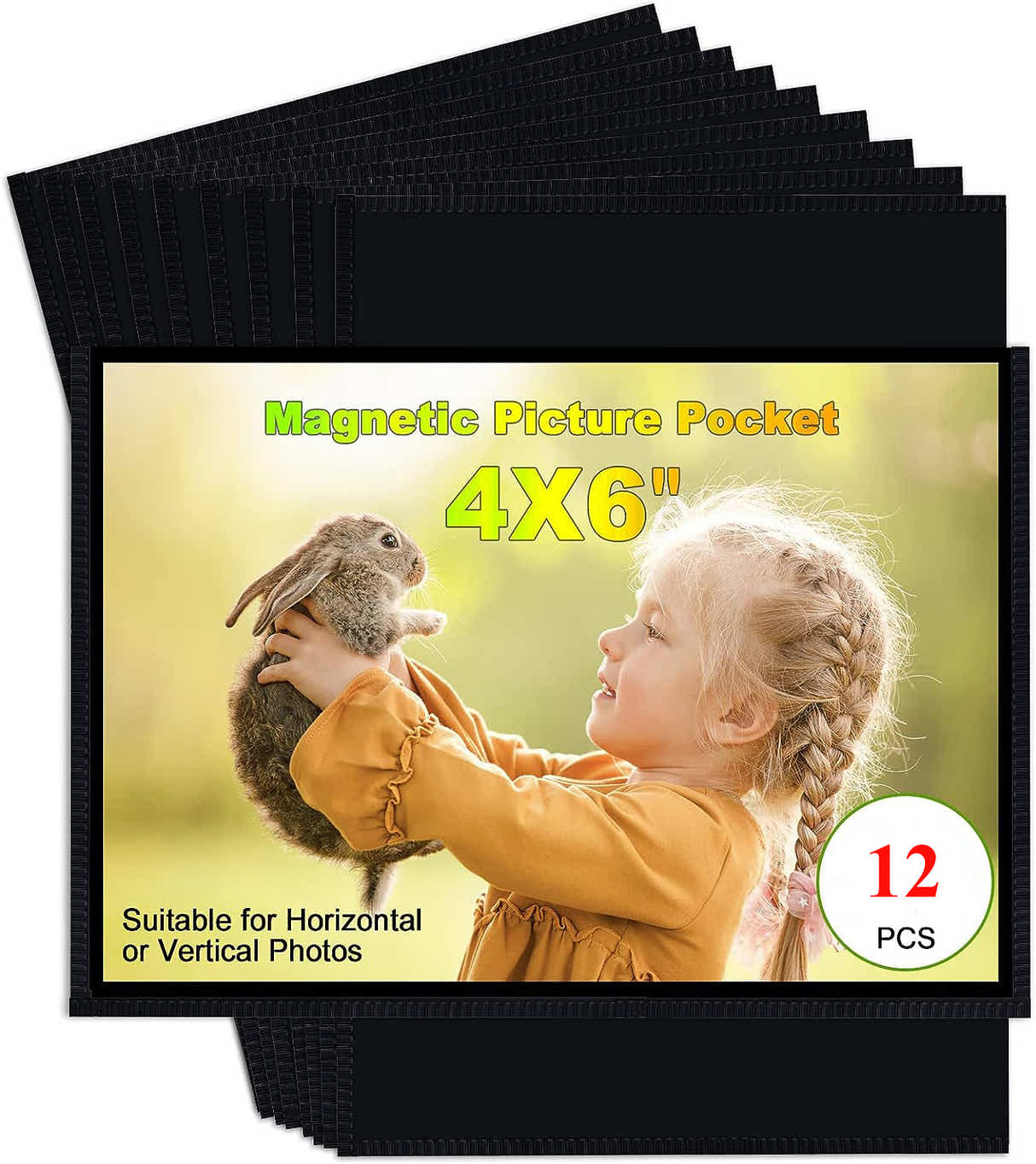 DS BS 12 Pack Magnetic Photo Frame 4X6 Inches for Refrigerator