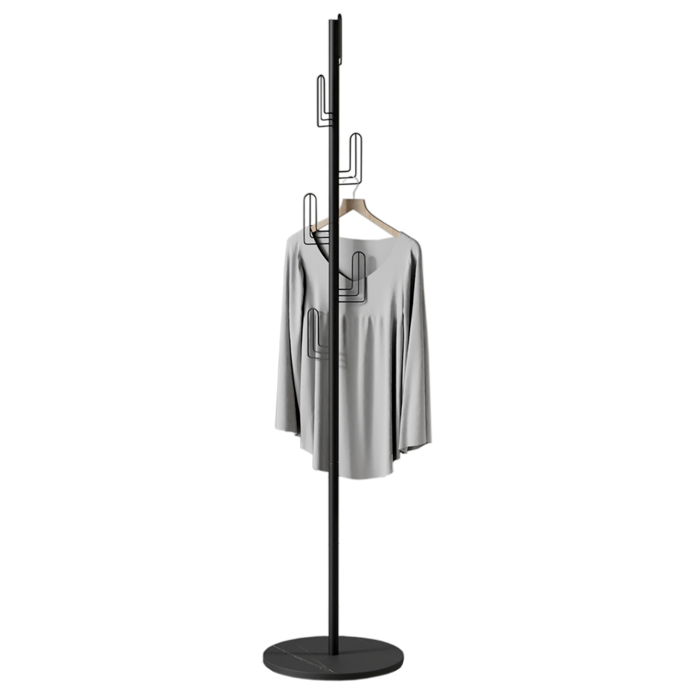 DS BS Cactus Metal Coat Rack Sintered Stone Base-Black