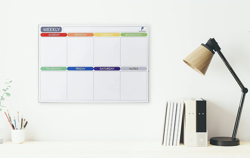DS BS Weekly Fridge Calendar Whiteboard with Marker & Eraser